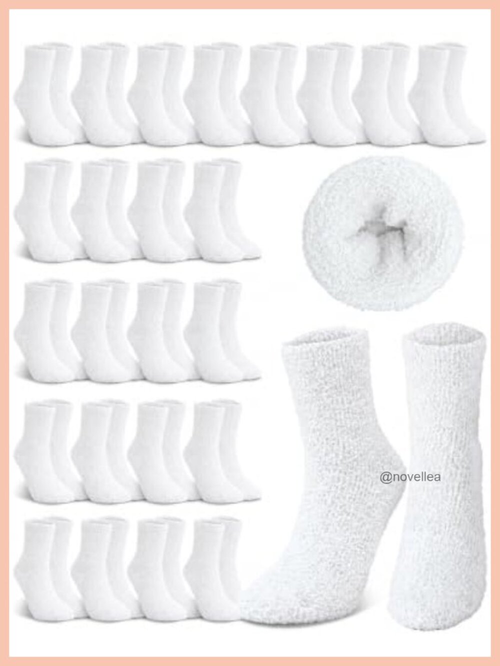 24 Pk Fuzzy Coral Fleece Slipper Socks Winter Warm Fluffy Soft